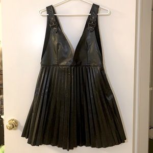 Shein faux leather pinafore dress